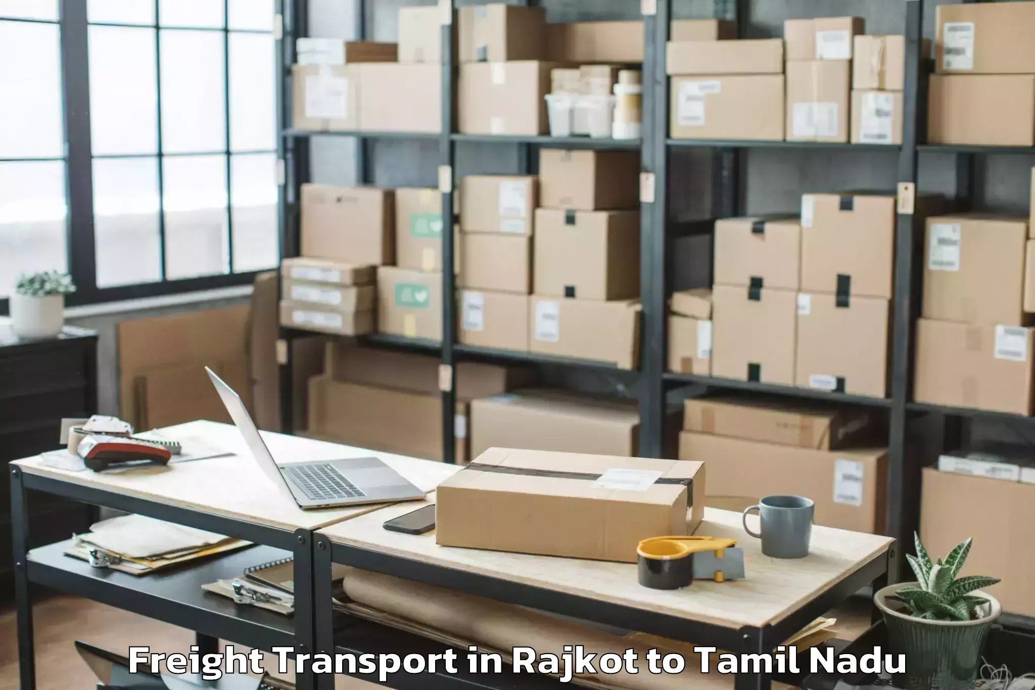 Top Rajkot to Punjai Puliyampatti Freight Transport Available